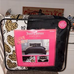 🐆Juicy Couture Black and Leopard Comforter Set🐆QUEEN🐆